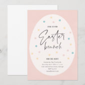 Pastel Polk a Dot Easter Brunch en Egg Hunt Kaart (Voorkant / Achterkant)