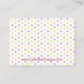 Pastel Polka Dot Baby shower Luier Raffle Tickets Informatiekaartje (Achterkant)