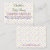 Pastel Polka Dot Baby shower Luier Raffle Tickets Informatiekaartje (Voorkant / Achterkant)