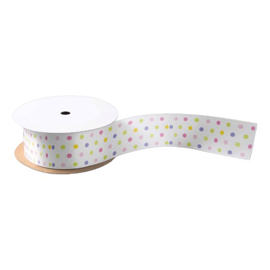 Pastel Polka Dot Baby shower Satijnen Lint (Spoel)