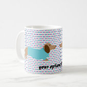 Pastel Polka Dot Dachshund Coffee Mok (Voorkant links)