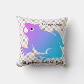 Pastel Polka Dot Frog Sierkussen (Voorkant)