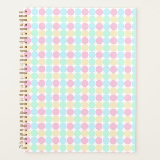 Pastel Polka Dot Hardcover Spiral Planner (Voorkant)