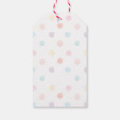 Pastel Polka Dot Kerstboom Vrolijk Kerstfeest Cadeaulabel (Achterkant)
