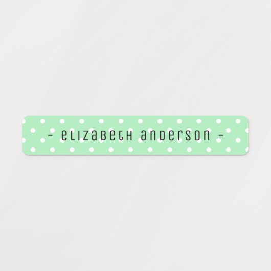 Pastel Polka Dot Kids Name Label (Design 2)