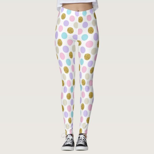 Pastel Polka Dot Leggings (Voorkant)