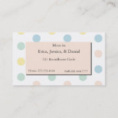 pastel Polka Dot Mammie Card Contactkaartje (Achterkant)