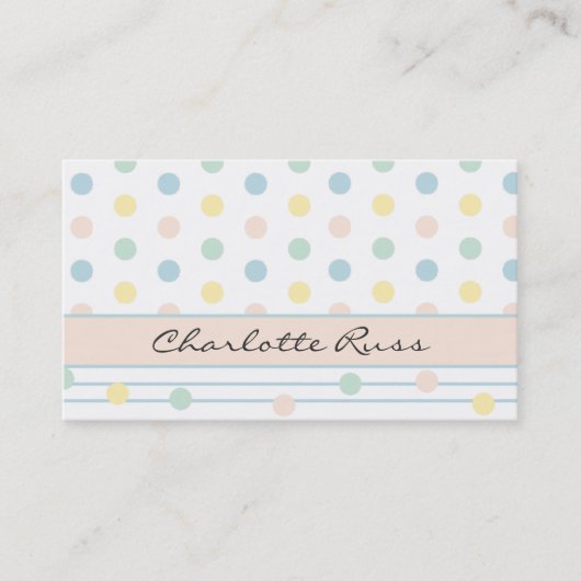  pastel Polka Dot Mammie Card Contactkaartje (Voorkant)