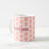 Pastel Polka Dot Omgeven Hartpatroon Koffiemok (Voorkant links)