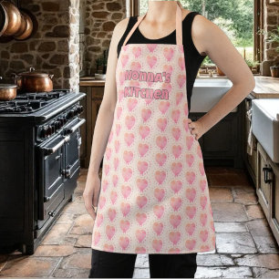 Pastel Polka Dot Omgeven Hartpatroon Schort