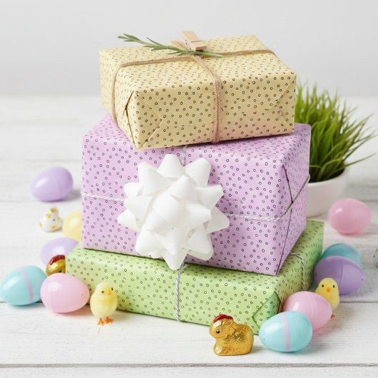 Pastel Polka Dot Pattern Inpakpapier Vel