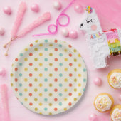Pastel Polka Dot Pattern Papieren Bordje (Feest)