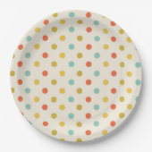 Pastel Polka Dot Pattern Papieren Bordje (Voorkant)