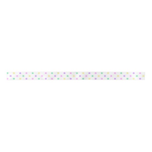Pastel Polka Dot Pattern Satijnen Lint (Voorkant)