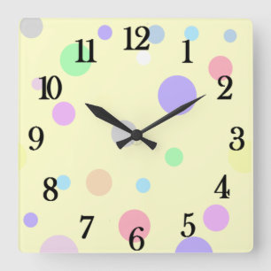 Pastel Polka Dot Pattern Vierkante Klok