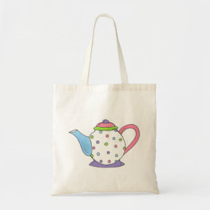 Pastel Polka Dot Tea Teapot Canvas tas