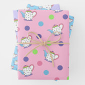 Pastel Polka Dot Teapot Aftermiddag Tea Party Pot Inpakpapier Vel (In situ)