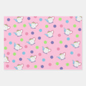 Pastel Polka Dot Teapot Aftermiddag Tea Party Pot Inpakpapier Vel (Voorkant)