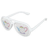 Pastel Polka Dot Teapot Tea Party Vrijgezellenfees Aviator Zonnebril (Gekanteld)