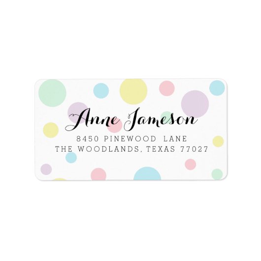 Pastel Polka Dots Adresetiketten Etiket (Voorkant)