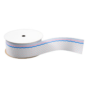 Pastel Polka Dots and Curved Stripes Grosgrain Lint