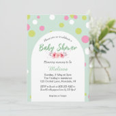 Pastel polka dots baby shower kaart (Staand voorkant)