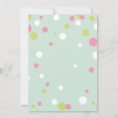 Pastel polka dots baby shower kaart (Achterkant)