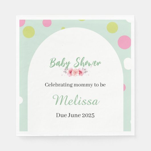 Pastel polka dots baby shower servet (Voorkant)