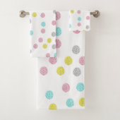 Pastel Polka Dots Bath Towel Set Bad Handdoek (Insitu)