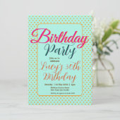 Pastel Polka Dots Birthday Party Kaart (Staand voorkant)