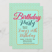 Pastel Polka Dots Birthday Party Kaart (Voorkant / Achterkant)