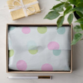 Pastel Polka Dots Blauw Groen Roze Kerst Tissuepapier (Geschenk)