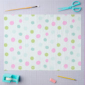 Pastel Polka Dots Blauw Groen Roze Kerst Tissuepapier (Craft)
