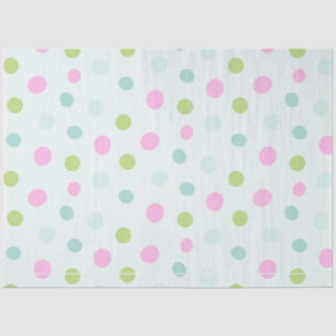Pastel Polka Dots Blauw Groen Roze Kerst Tissuepapier