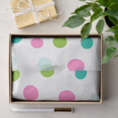 Pastel Polka Dots Blauw Groen Roze Kerst Tissuepapier (Geschenk)