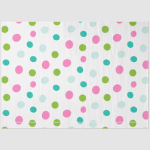 Pastel Polka Dots Blauw Groen Roze Kerst Tissuepapier