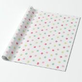 Pastel Polka Dots Cadeaupapier (Uitgerold)