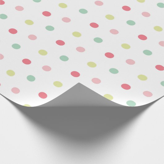 Pastel Polka Dots Cadeaupapier (Hoek)