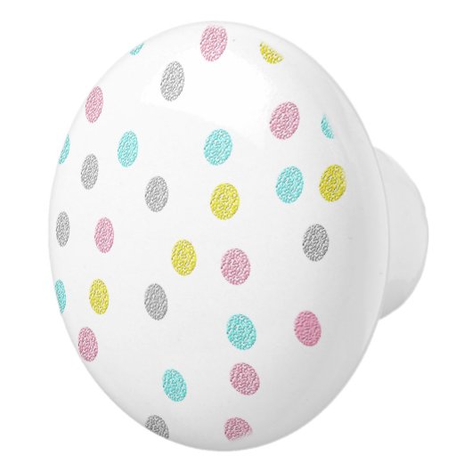 Pastel Polka Dots Ceramic Knob Keramische Knop (Rechts)