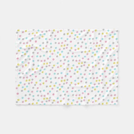 Pastel Polka Dots Fleece Deken (Voorkant (Horizontaal))