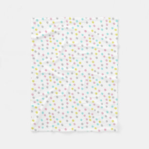 Pastel Polka Dots Fleece Deken