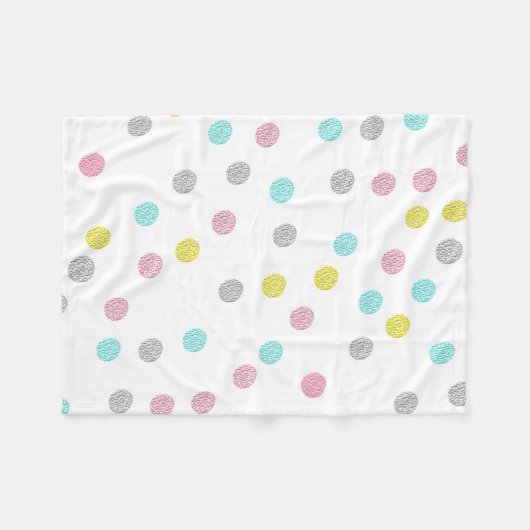 Pastel Polka Dots Fleece Deken (Voorkant (Horizontaal))