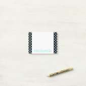 Pastel Polka Dots Iriserende Shimmer Glitter Naam Post-it® Notes (Op bureau)