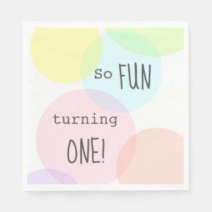 Pastel Polka Dots leuk om een eerste verjaardag te Servet