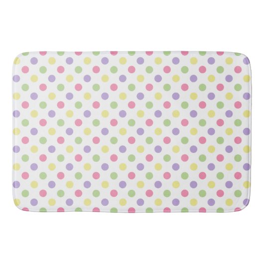 Pastel Polka Dots on White Badmat (Voorkant)