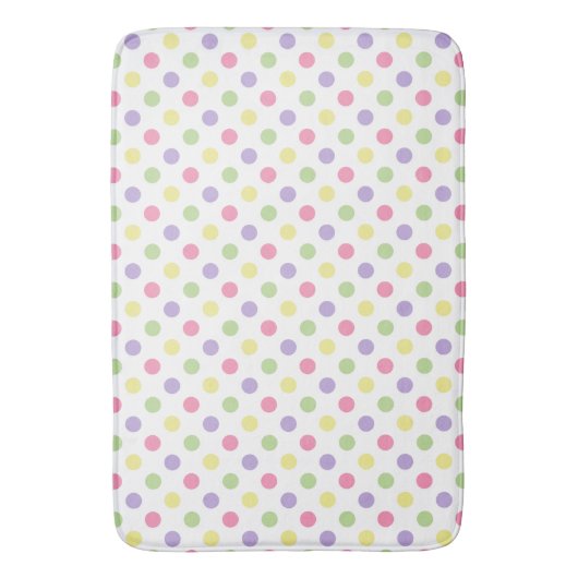 Pastel Polka Dots on White Badmat (Voorkant Verticaal)