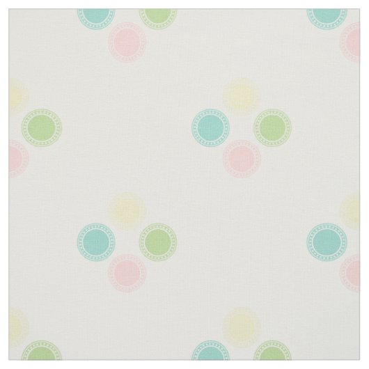 Pastel Polka Dots on White Stof (Swatch)