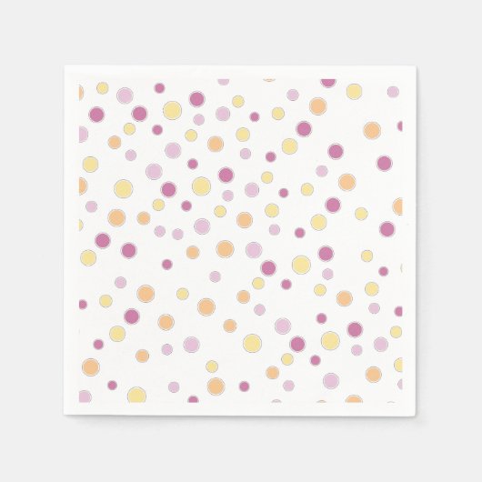 Pastel Polka Dots Paper Servet (Voorkant)