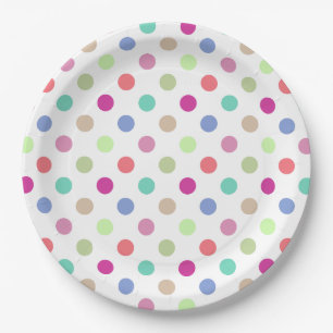 Pastel Polka Dots Papieren Bordje