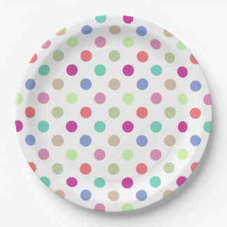 Pastel Polka Dots Papieren Bordje